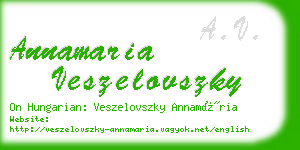 annamaria veszelovszky business card